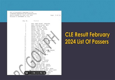 feb 2024 cle results|CLE RESULT: PRC Criminology Board Exam Passers.